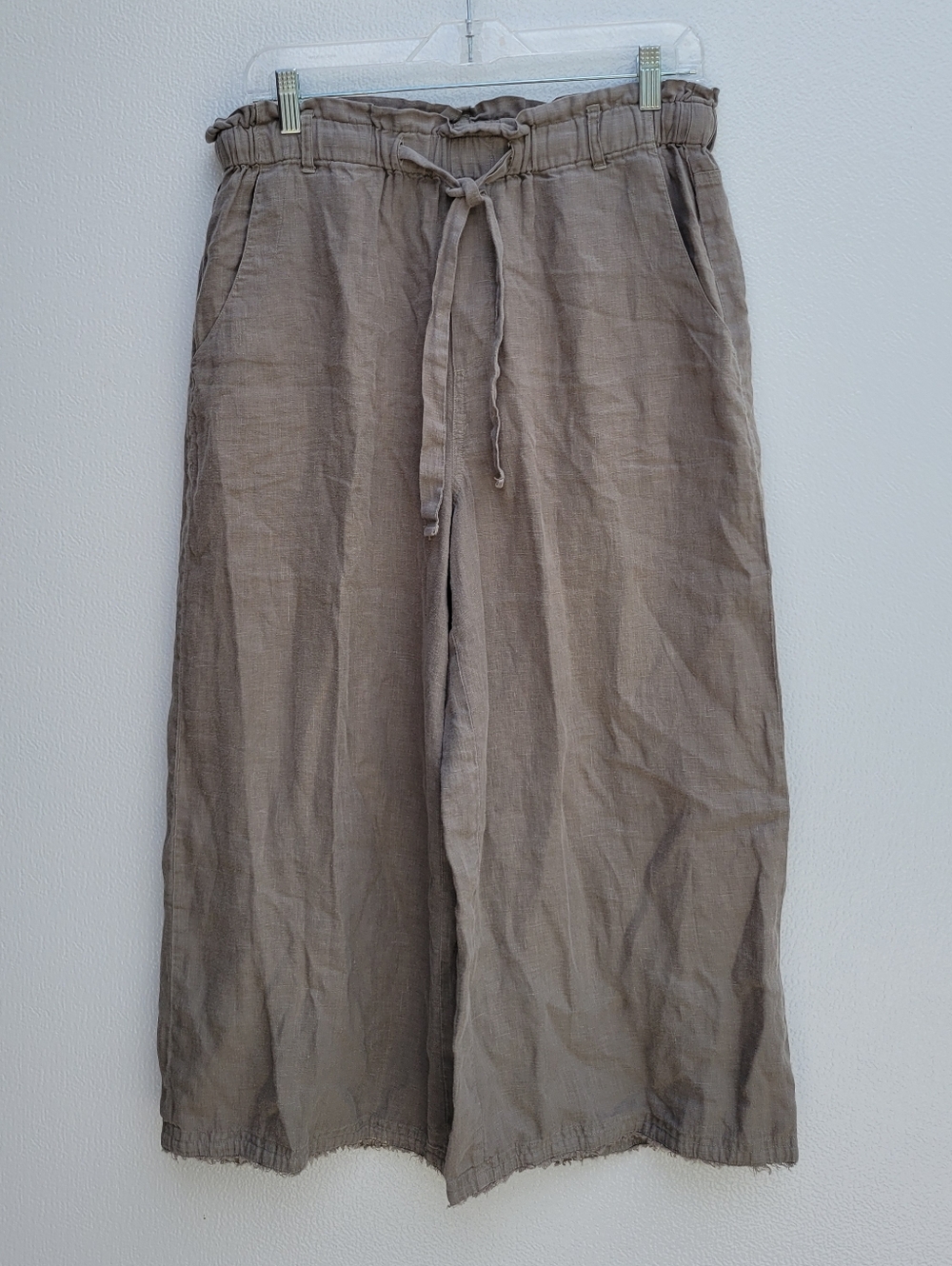 Cloth & stone Size M Women Relaxed Drawstring Wide-Leg Pants - Taupe